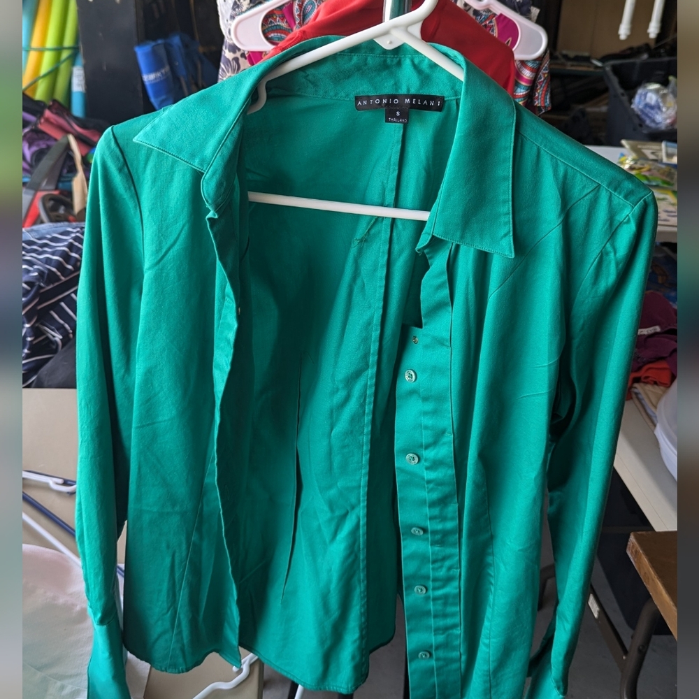 Antonio melani Teal Button Up shirt